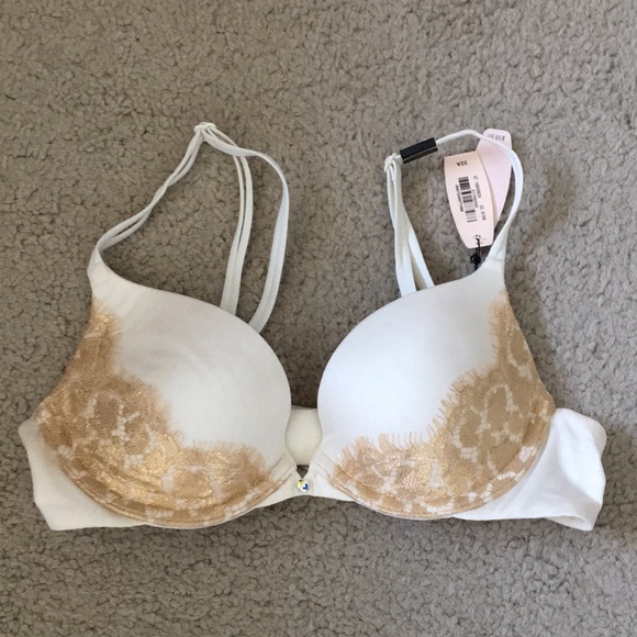 BNWT Victoria Secret White Gold Bra 32A